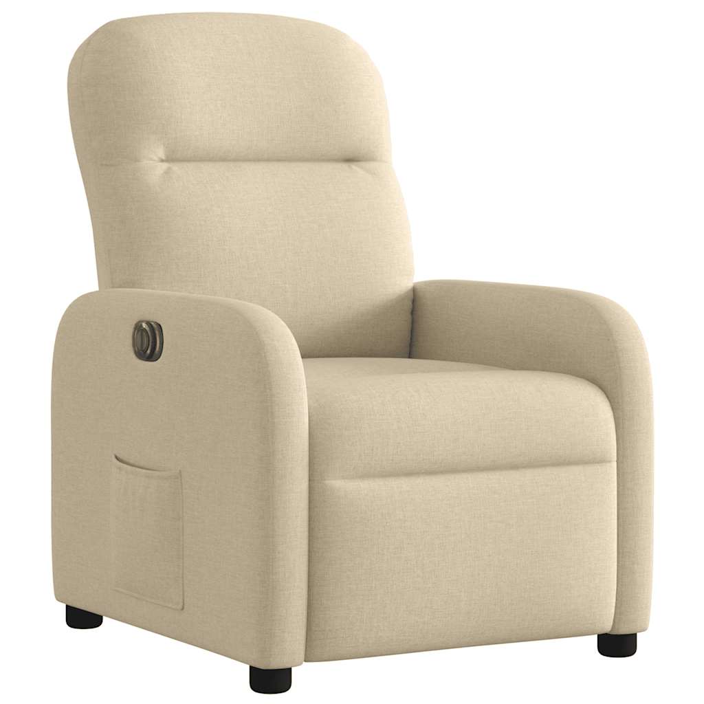 vidaXL Fauteuil de relaxation électrique crème tissu