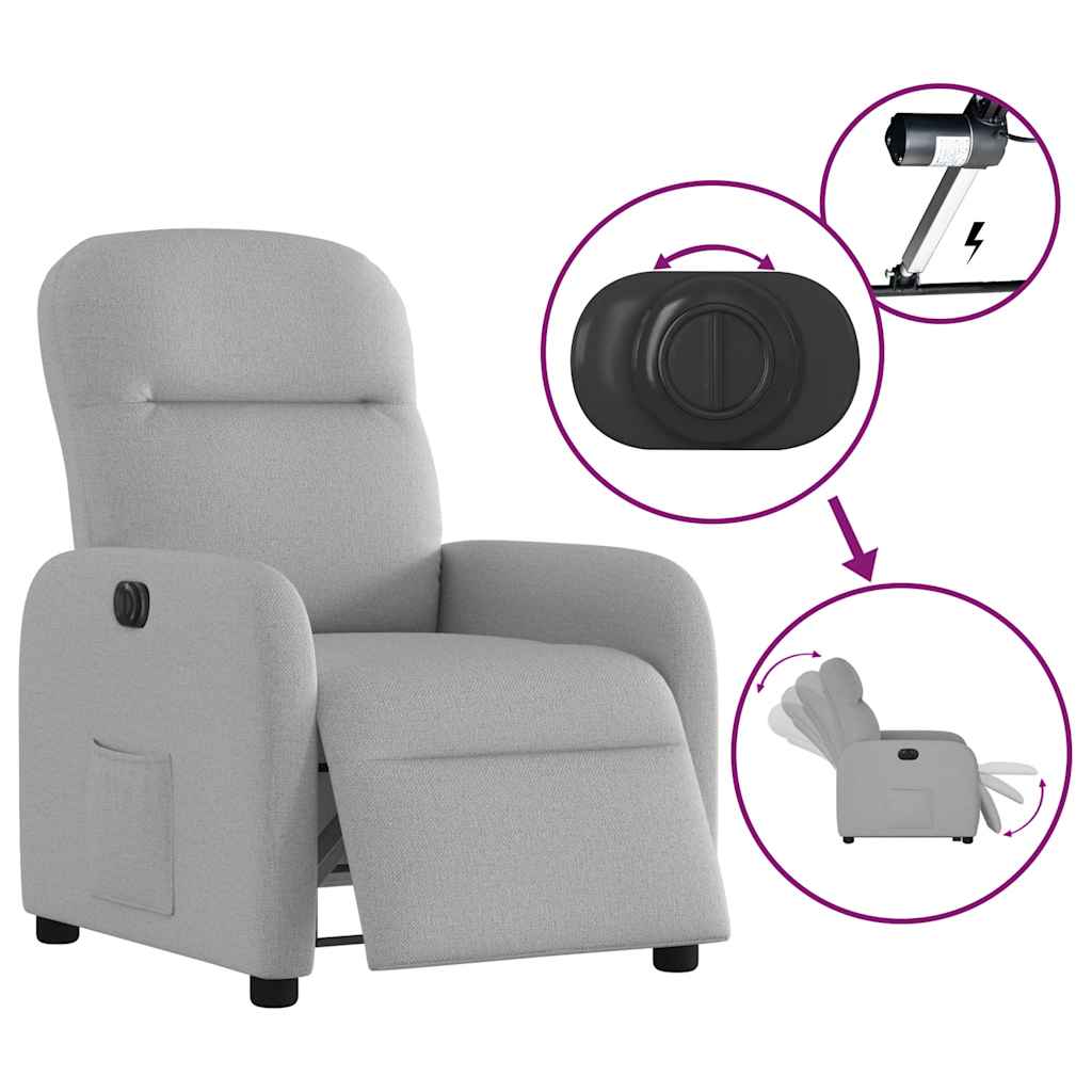 vidaXL Relaxsessel Elektrisch Wolkengrau Stoff