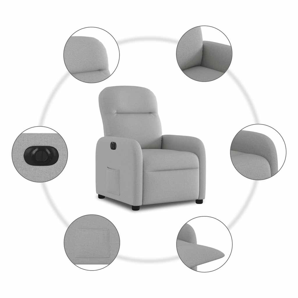 vidaXL Relaxsessel Elektrisch Wolkengrau Stoff