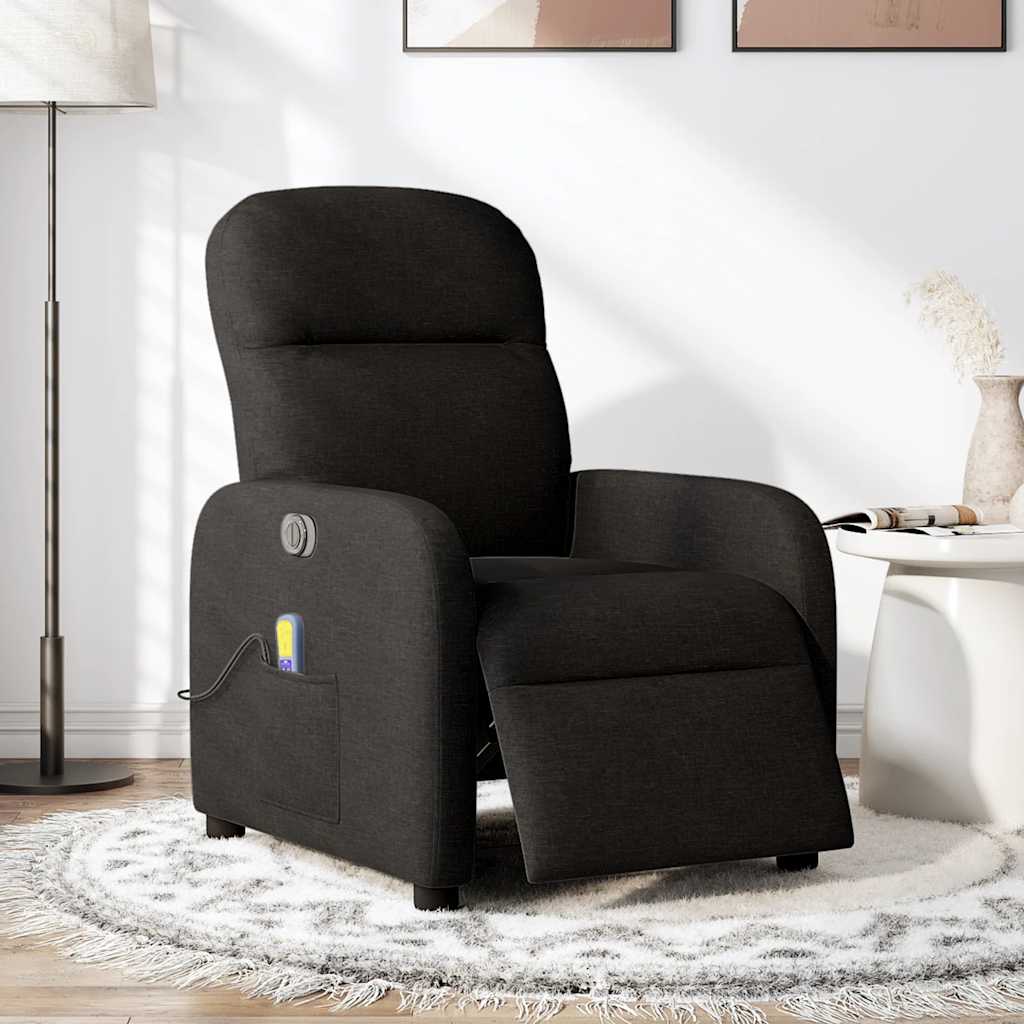 vidaXL Fauteuil de massage électrique Noir Tissu