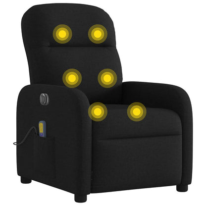 vidaXL Fauteuil de massage électrique Noir Tissu