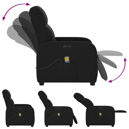 vidaXL Fauteuil de massage électrique Noir Tissu