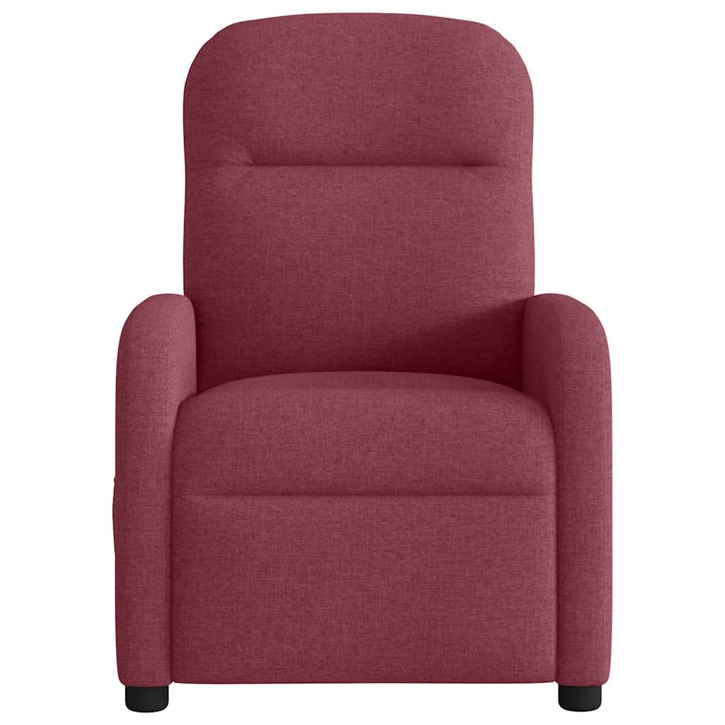 vidaXL Fauteuil de massage électrique en tissu rouge bordeaux