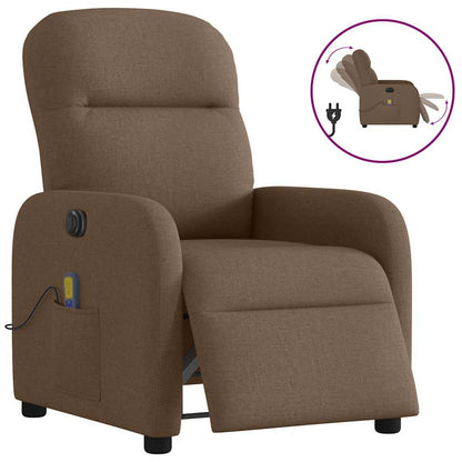 vidaXL Fauteuil de massage électrique marron en tissu