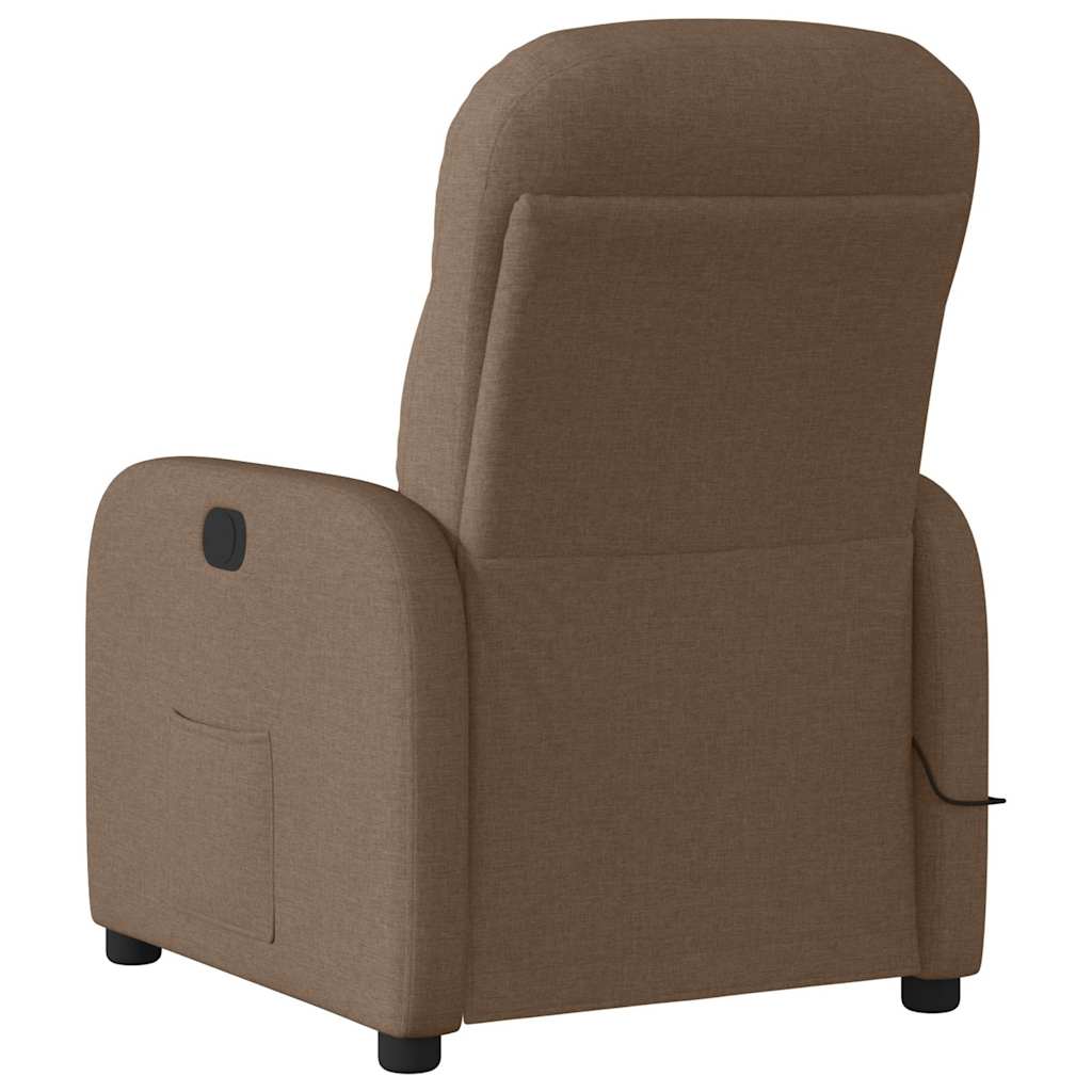 vidaXL Fauteuil de massage électrique marron en tissu