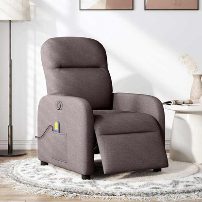 vidaXL Fauteuil de massage électrique marron foncé en tissu