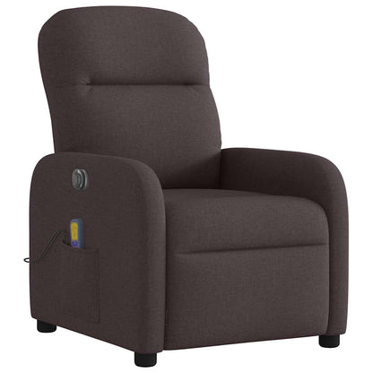 vidaXL Fauteuil de massage électrique marron foncé en tissu