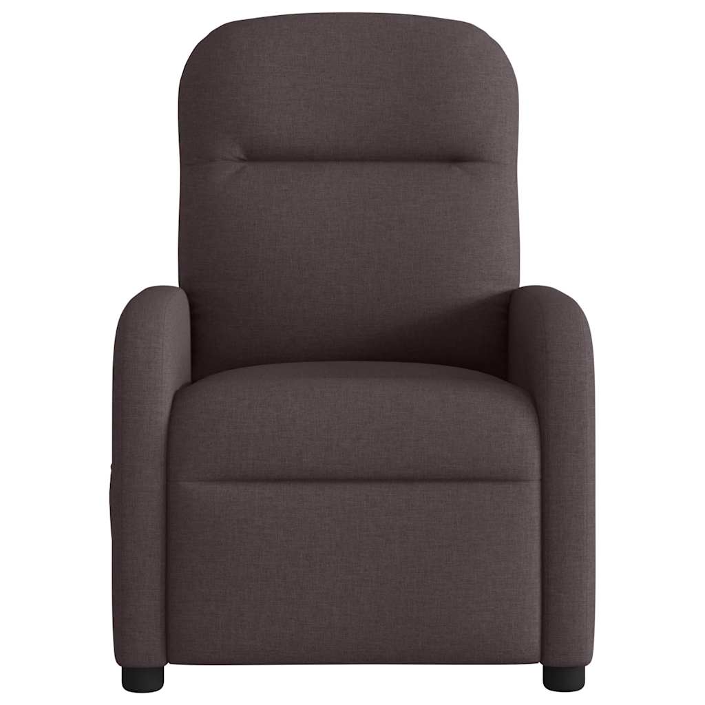 vidaXL Fauteuil de massage électrique marron foncé en tissu