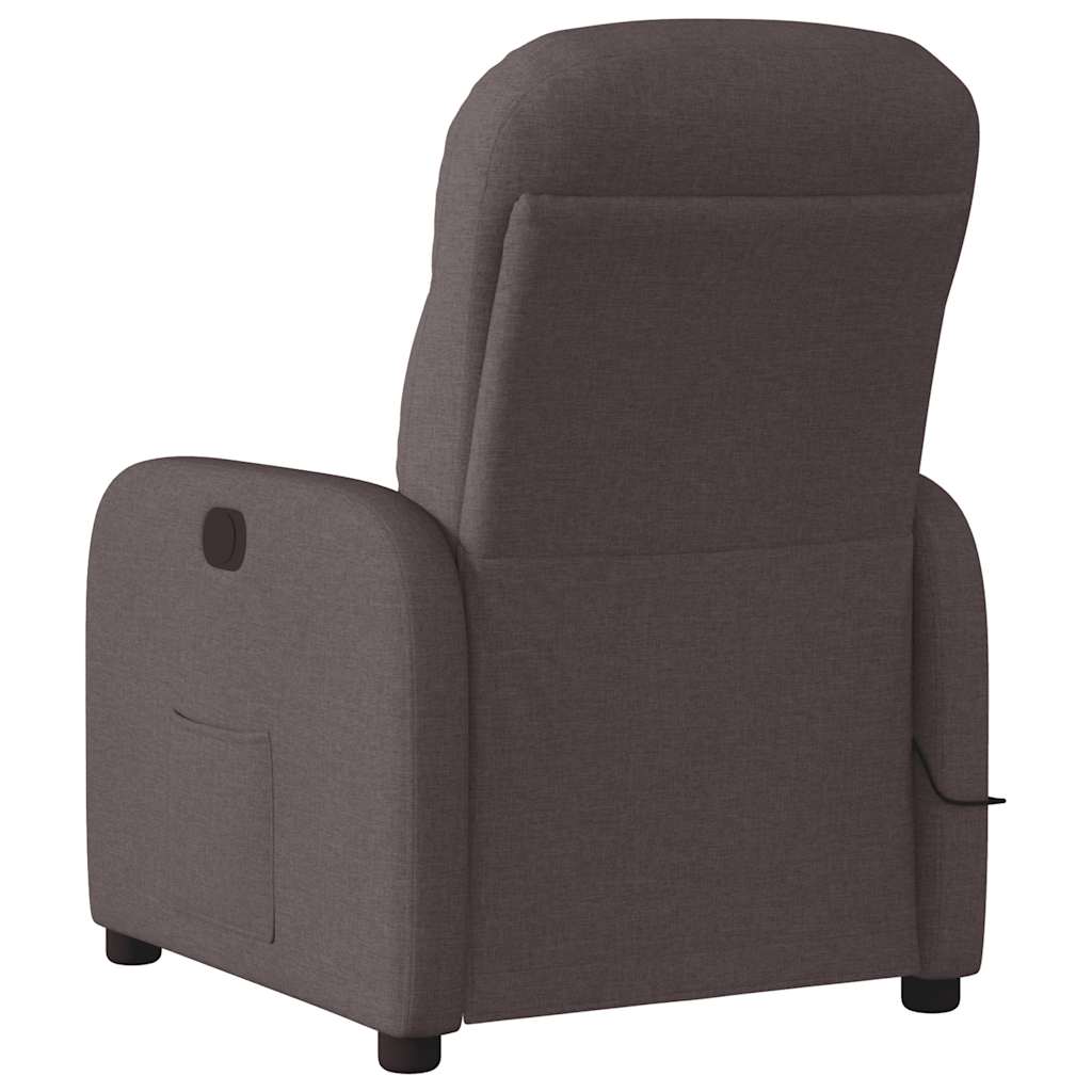 vidaXL Fauteuil de massage électrique marron foncé en tissu