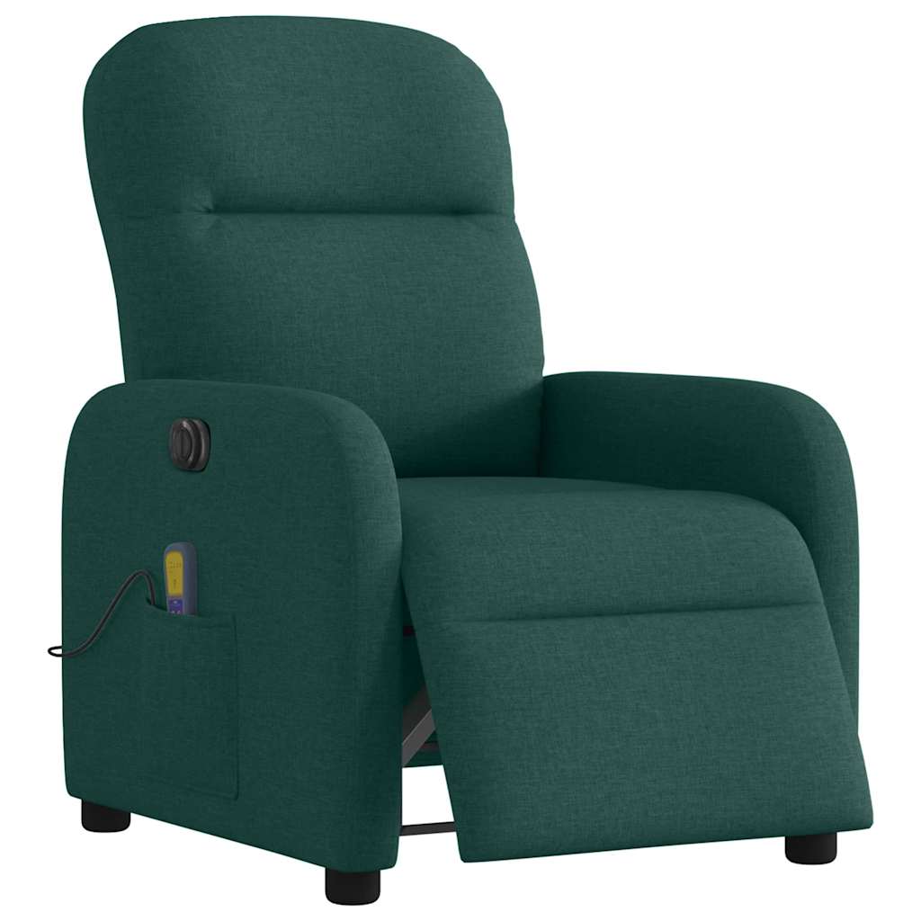 vidaXL Massagesessel Elektrisch Dunkelgrün Stoff
