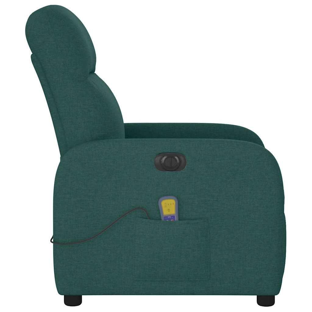 vidaXL Massagesessel Elektrisch Dunkelgrün Stoff