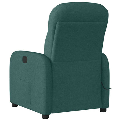 vidaXL Massagesessel Elektrisch Dunkelgrün Stoff