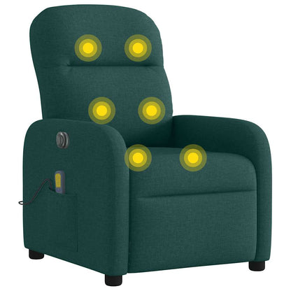 vidaXL Massagesessel Elektrisch Dunkelgrün Stoff