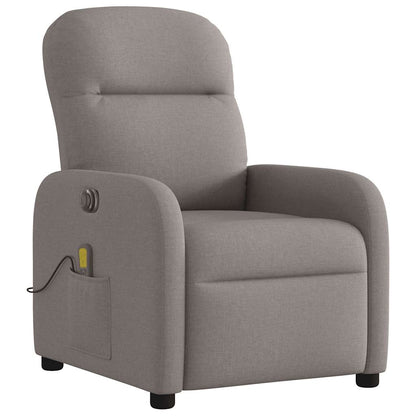 vidaXL Fauteuil de massage électrique en tissu taupe