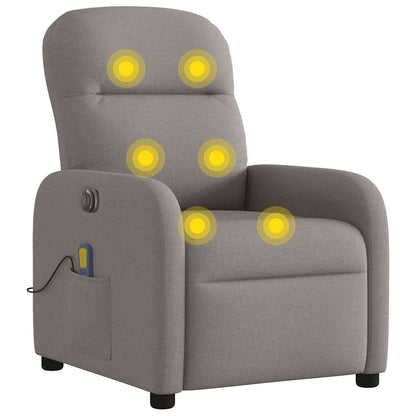 vidaXL Fauteuil de massage électrique en tissu taupe