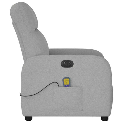 vidaXL Massagesessel Elektrisch Wolkengrau Stoff