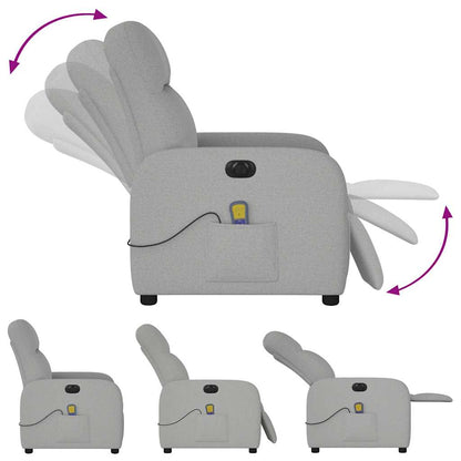 vidaXL Massagesessel Elektrisch Wolkengrau Stoff