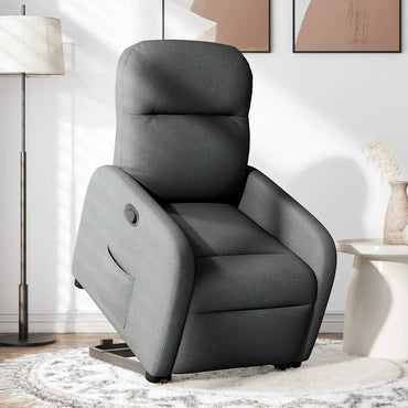 vidaXL Fauteuil relax releveur gris foncé en tissu