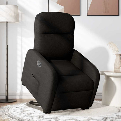 vidaXL Fauteuil relax releveur en tissu noir