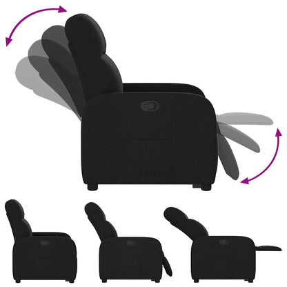 vidaXL Fauteuil relax releveur en tissu noir