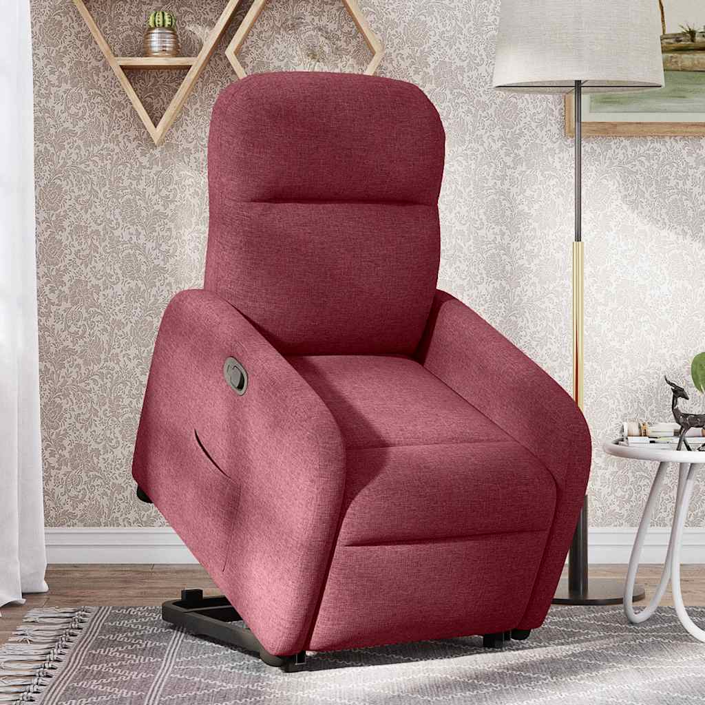 vidaXL Relaxsessel mit Aufstehhilfe Weinrot Stoff