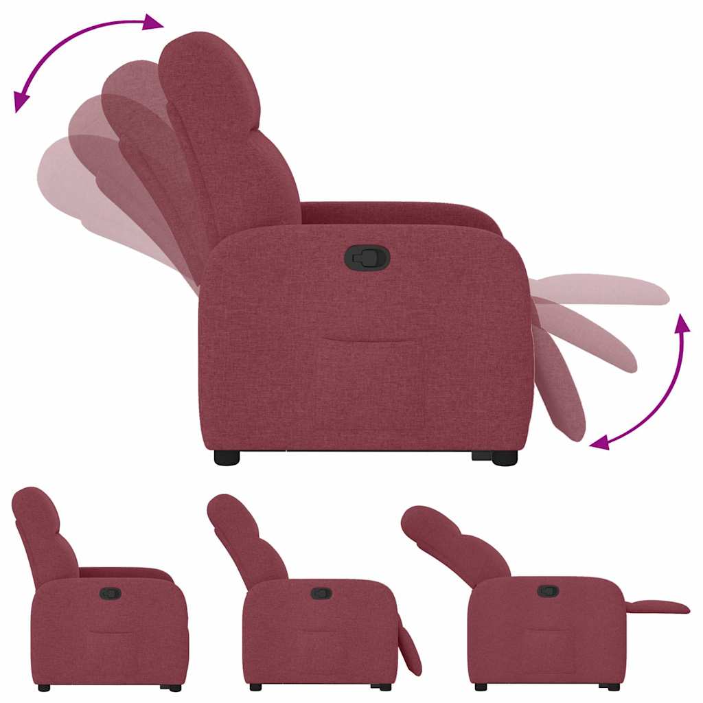 vidaXL Relaxsessel mit Aufstehhilfe Weinrot Stoff