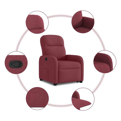 vidaXL Relaxsessel mit Aufstehhilfe Weinrot Stoff
