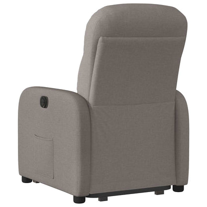 vidaXL Relaxsessel mit Aufstehhilfe Taupe Stoff