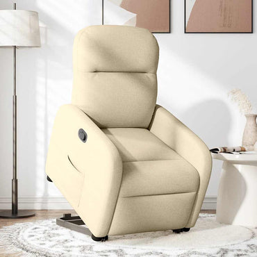 vidaXL Fauteuil relax électrique crème en tissu