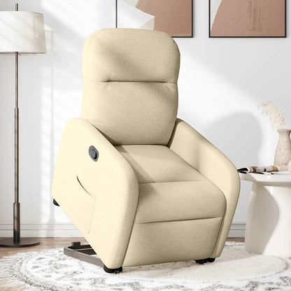 vidaXL Fauteuil relax électrique crème en tissu