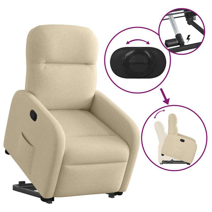 vidaXL Fauteuil relax électrique crème en tissu