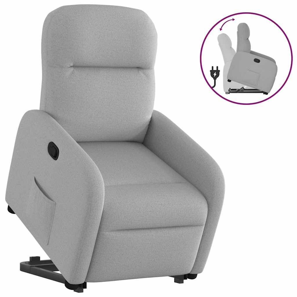 vidaXL Fauteuil relax releveur en tissu gris nuage
