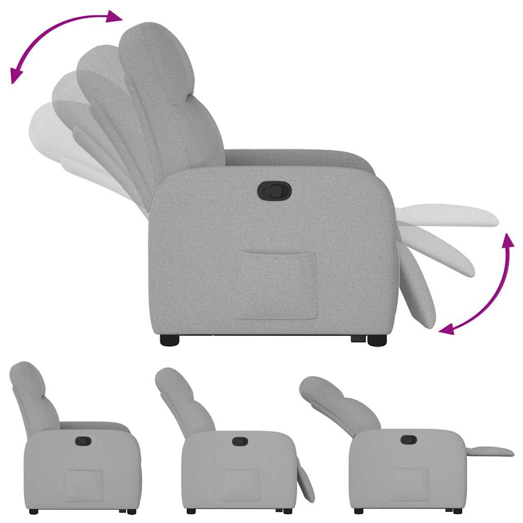 vidaXL Fauteuil relax releveur en tissu gris nuage