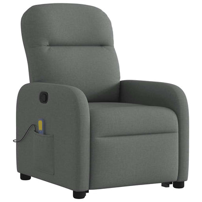 vidaXL Fauteuil de massage releveur gris foncé en tissu