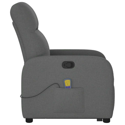 vidaXL Fauteuil de massage releveur gris foncé en tissu