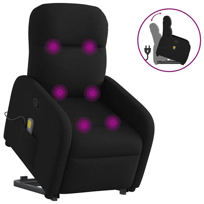 vidaXL Fauteuil de massage inclinable et releveur en tissu noir