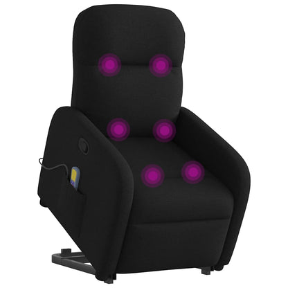 vidaXL Fauteuil de massage inclinable et releveur en tissu noir