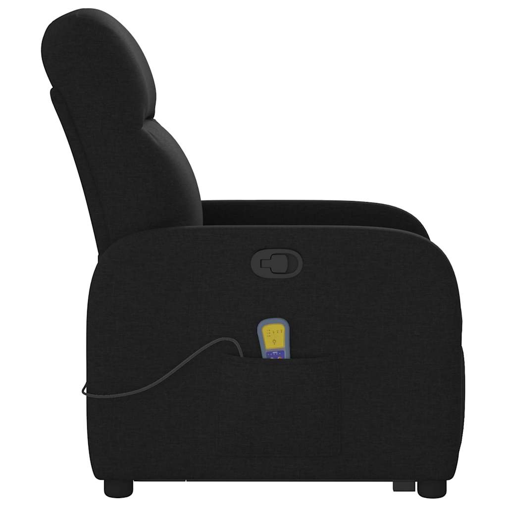 vidaXL Fauteuil de massage inclinable et releveur en tissu noir