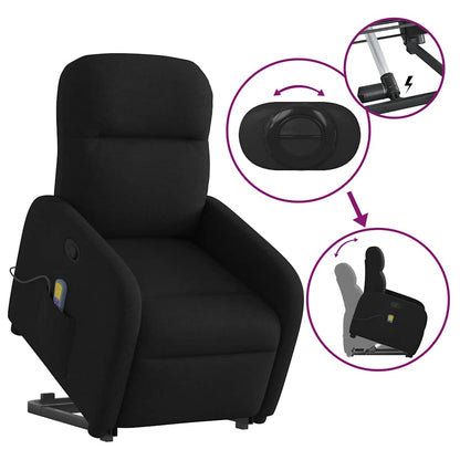 vidaXL Fauteuil de massage inclinable et releveur en tissu noir