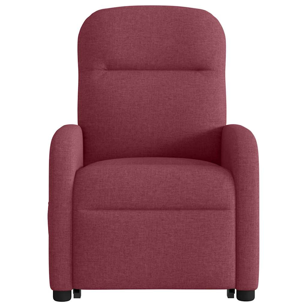 vidaXL Massagesessel mit Aufstehhilfe Weinrot Stoff