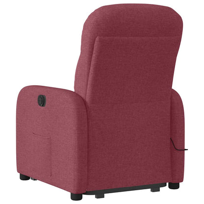 vidaXL Massagesessel mit Aufstehhilfe Weinrot Stoff
