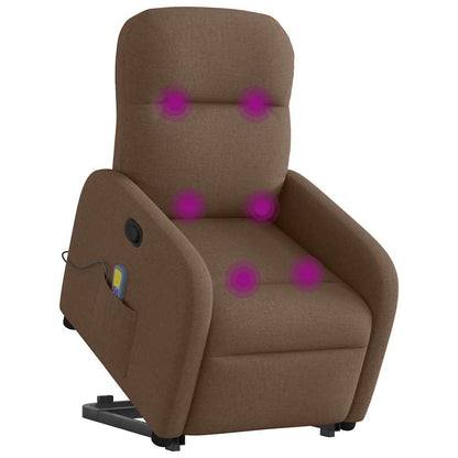 vidaXL Fauteuil de massage releveur tissu marron