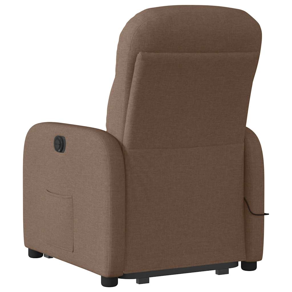 vidaXL Fauteuil de massage releveur tissu marron