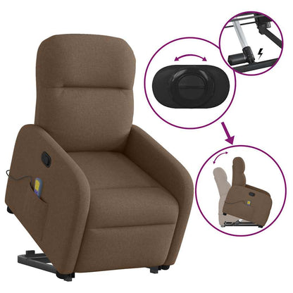 vidaXL Fauteuil de massage releveur tissu marron