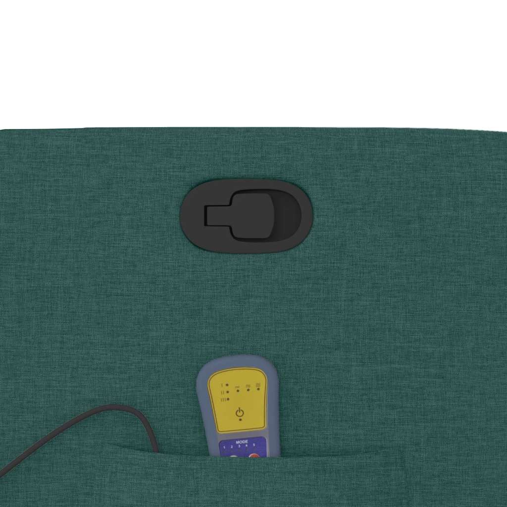 vidaXL Fauteuil de massage releveur Vert foncé Tissu