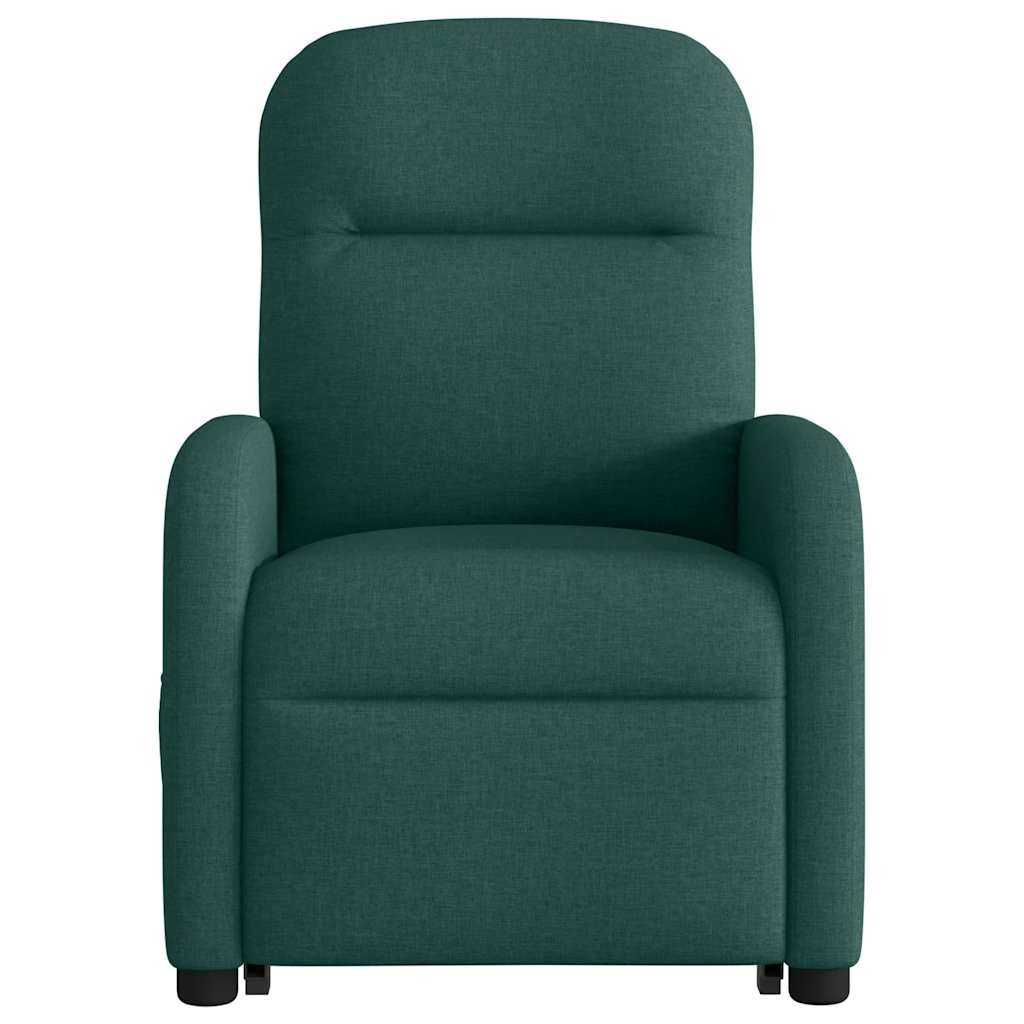 vidaXL Fauteuil de massage releveur Vert foncé Tissu