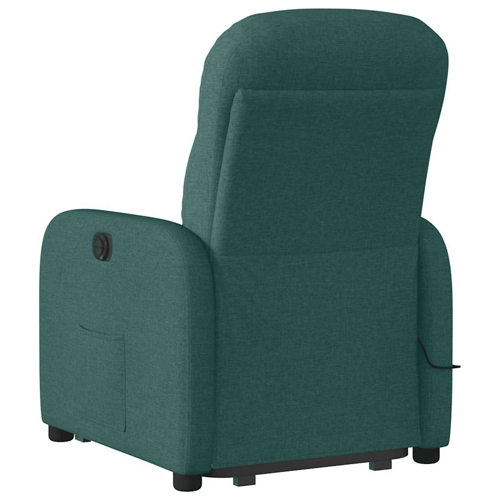 vidaXL Fauteuil de massage releveur Vert foncé Tissu
