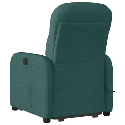 vidaXL Fauteuil de massage releveur Vert foncé Tissu