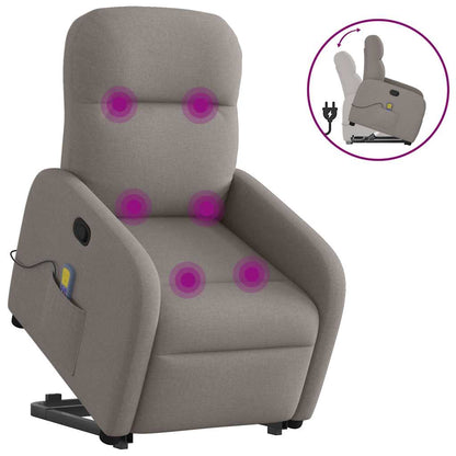 Fauteuil de massage releveur taupe en tissu vidaXL