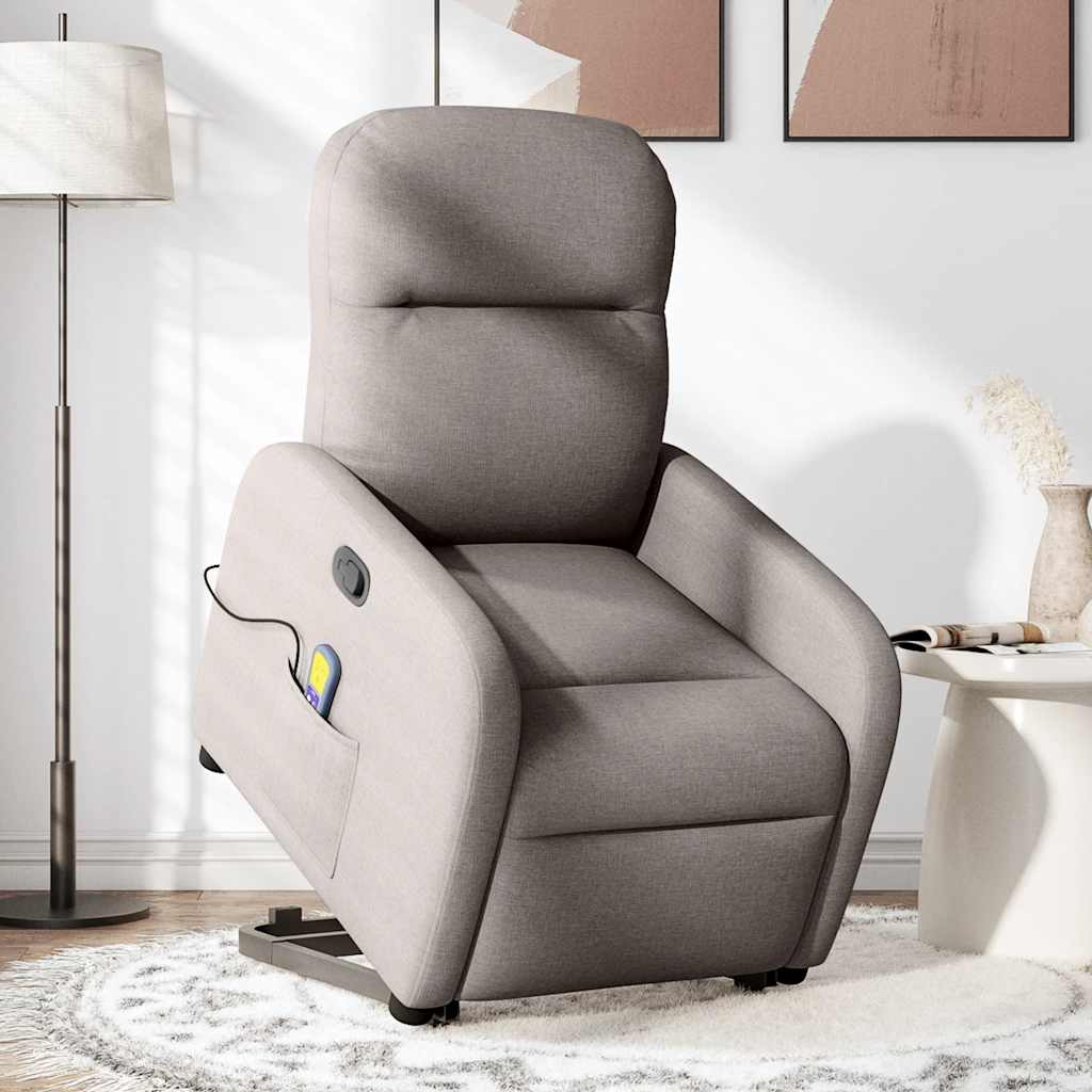 Fauteuil de massage releveur taupe en tissu vidaXL